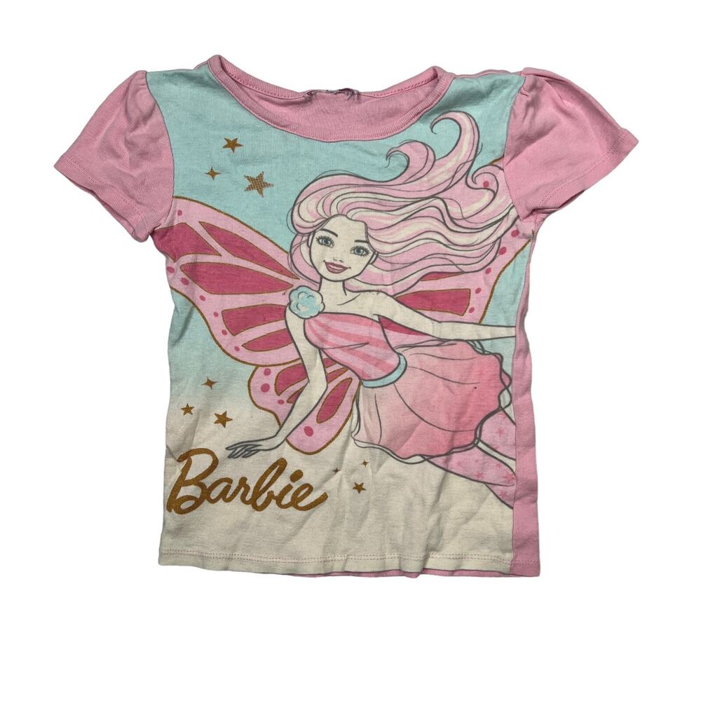 Barbie Vintage Y2K Butterfly Fairy Barbie Graphic Tee T-Shirt Pink Youth 18M